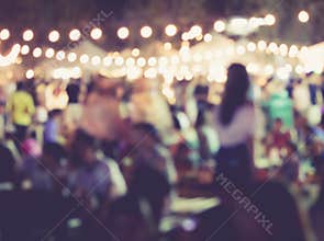 Festival Event Party with People Blurred Background