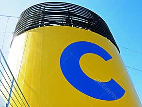 Funnel of a cruise ship of Costa Cruises