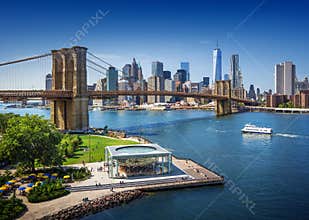 Brooklyn Bridge in New York City - aerial view