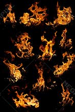 Isolated flames set