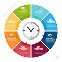 Clock circle infographic