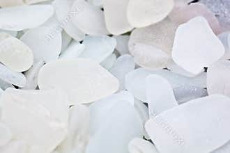 White Fragments of Beach Glass