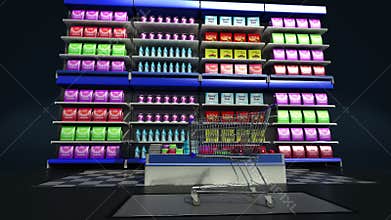 Tablet keyboard changed grocery online shop, online supermarket. shopping cart.online purchuse.