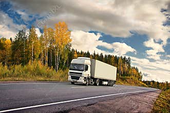 Autumn truck highway