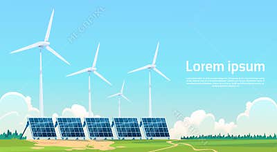 Wind Turbine Solar Energy Panel Renewable Station