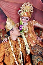 Javanesse Moslem Couple in Traditional Wedding