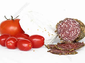 Salami, Camembert Cheese and Tomatoes