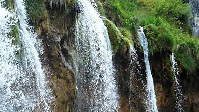 Picturesque waterfalls scenery in Plitvice Lakes National Park