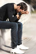 Desperate and sad boy problems teens