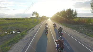 Bikers ride into the sunset