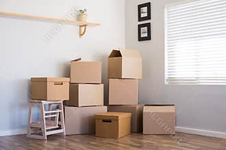 Moving house and boxes