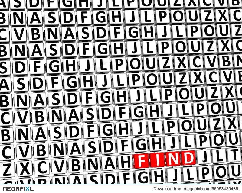 3D Word Inside Different Letters Blocks Clipart And Illustrations