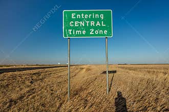 Entering Central Time Zone - Roadsign