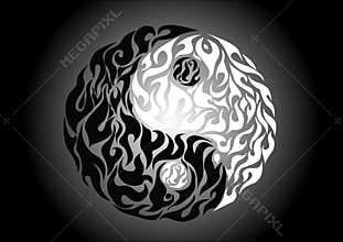 Yin yang, pattern symbol of balance and harmony