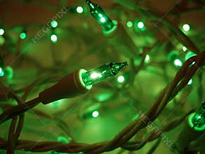 Green Christmas Lights Aglow