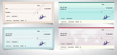 BANK CHECK, bank cheque - Vector eps10