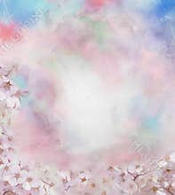 Cherry blossom flower oil painting