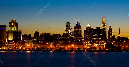 Philadelphia at Sunset (panoramic)