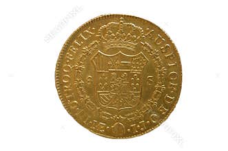 Golt coin,gold coin from EspaÃ±a 1788, ocho escudos