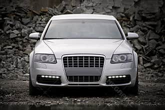 Top-front view of a luxury car