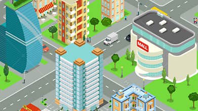 Delivery service of goods in megalopolis video concept.