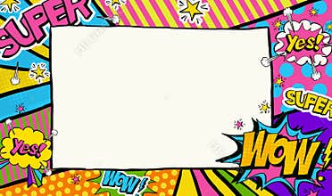 Pop Art background.Advertising poster.Pop Art frame for place for text.