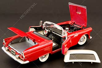 Red stylish classic muscle car