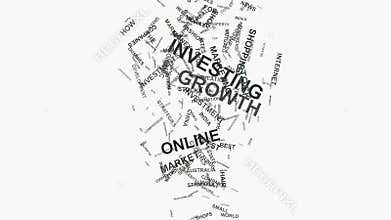 Investment Growth Online shopping marketing concept word cloud text typography