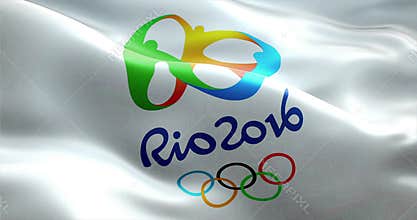 Flag with Rio 2016 Olympic Games