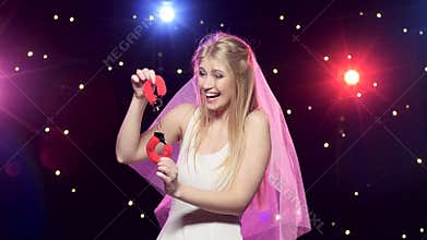 Bachelorette party, bride gets gifts and having fun