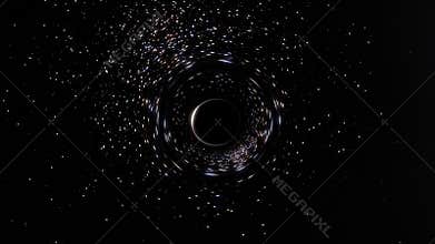 Space and Time Being Sucked by a Black Hole in a Star Cluster