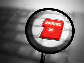 Green big CONTACT US! button