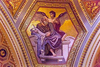 Gospel Writer Mosaic Saint Stephens Cathedral Budapest Hungary