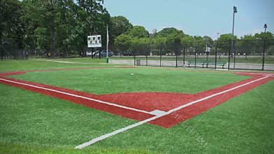 Empty public baseball diamond field