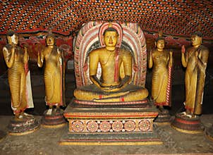 Buddha statues at Dambulla caves,Sri Lanka