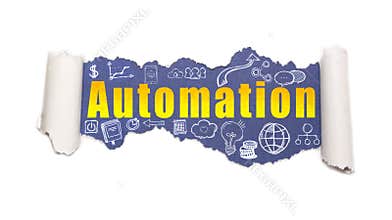 The text automation behind torn white paper
