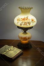 Old bible and lamp