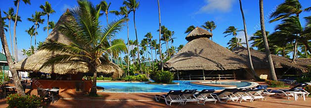 Exotic swimming pool in Dominican Republic