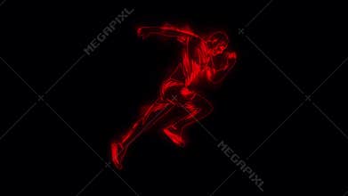 Red Running Man Runner Animated Logo Element with Reveal Effect