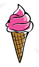 Ice cream cone vector illustration.Ice cream illustration.
