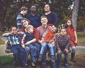 Large Family Funny Facces