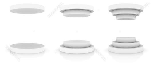 Set of round stage podium