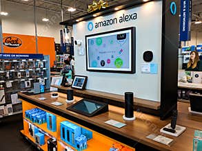 Amazon Alexa display in a Best Buy store