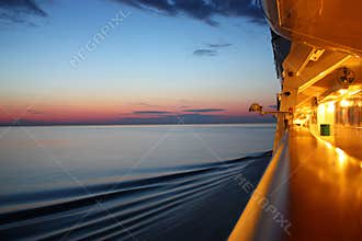 Sunrise on a cruise ship
