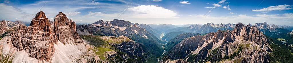 Panorama National Nature Park Tre Cime In the Dolomites Alps. Be