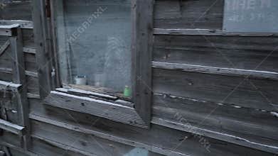 Old grunge shed in Russian village