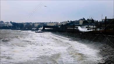 Monkstown - Dun Laoghaire. Storm Emma. county Dublin. Ireland