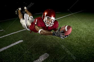 Wide Receiver Making a Diving Catch