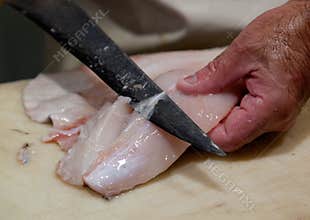Preparing fresh fish