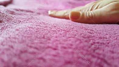 Hand stroking material wool